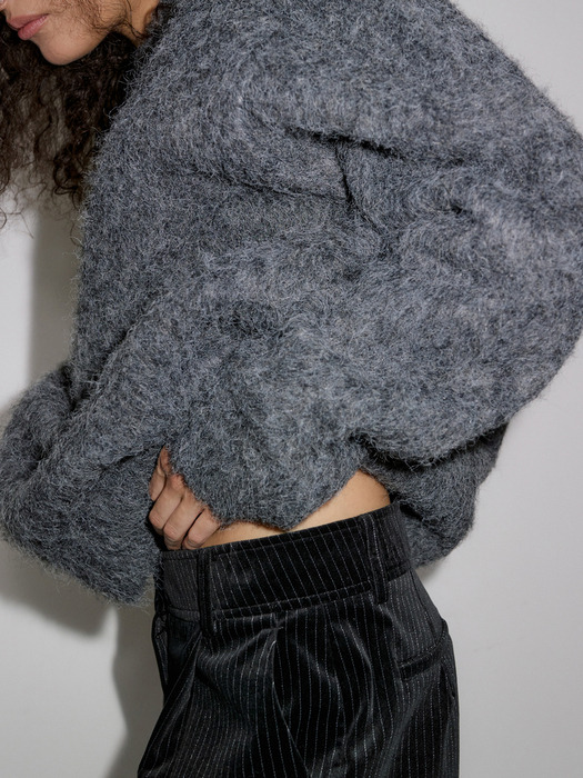 OVERSIZE HAIRY KNIT _CHARCOAL