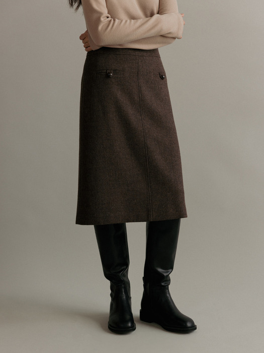 WINT CHECK WOOL SKIRT