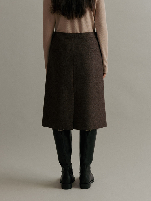 WINT CHECK WOOL SKIRT