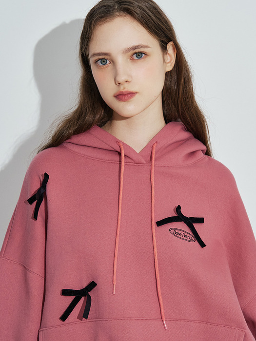 Velvet Ribbon Hoodie [Magenta Pink]