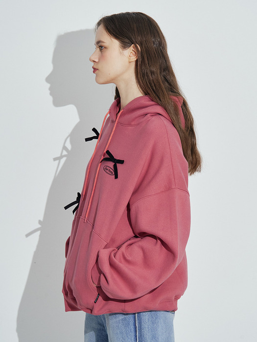 Velvet Ribbon Hoodie [Magenta Pink]