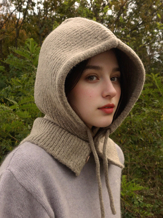 Soft Knit Balaclava - Beige