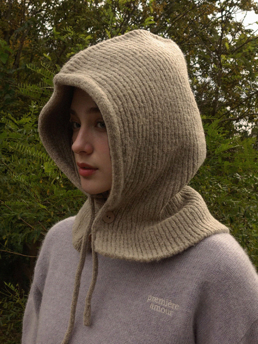 Soft Knit Balaclava - Beige