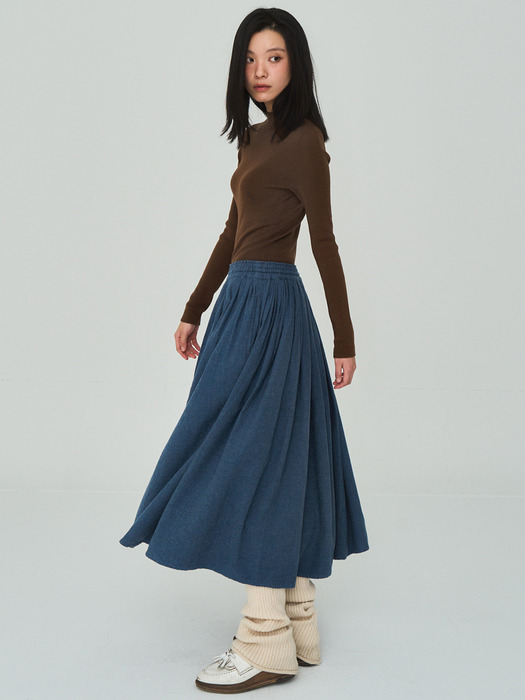 FW Shirring Blue Skirt