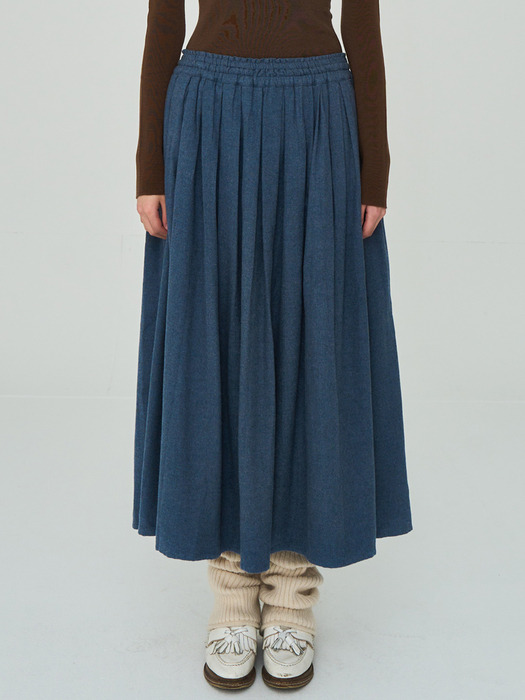FW Shirring Blue Skirt
