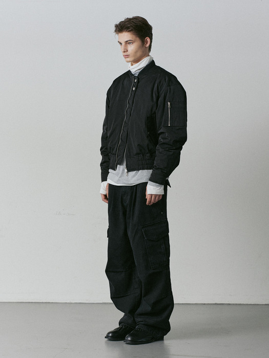 Parachute Denim Cargo Pants (Black)