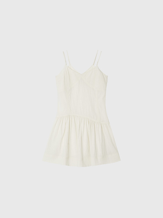 앤 셔링 슬리브리스 드레스_크림 / ANN SHIRRING SLEEVELESS DRESS_CREAM