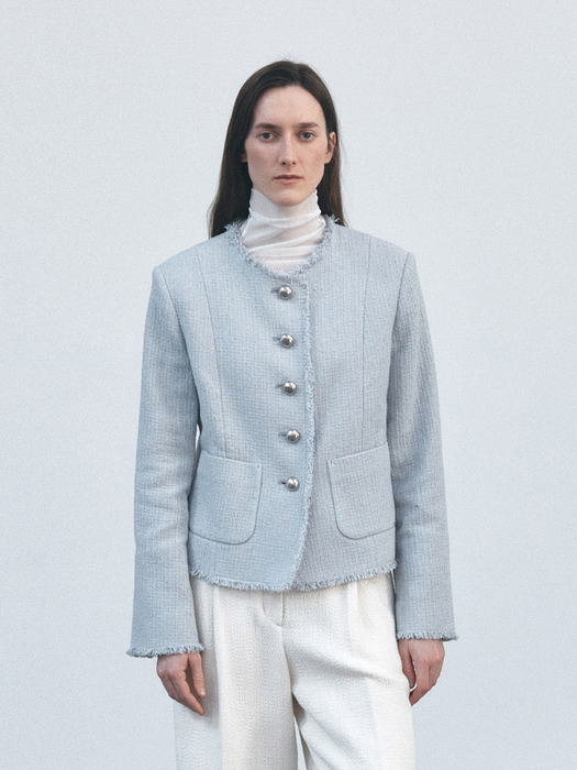 TVS FRINGE TWEED JACKET_2COLORS