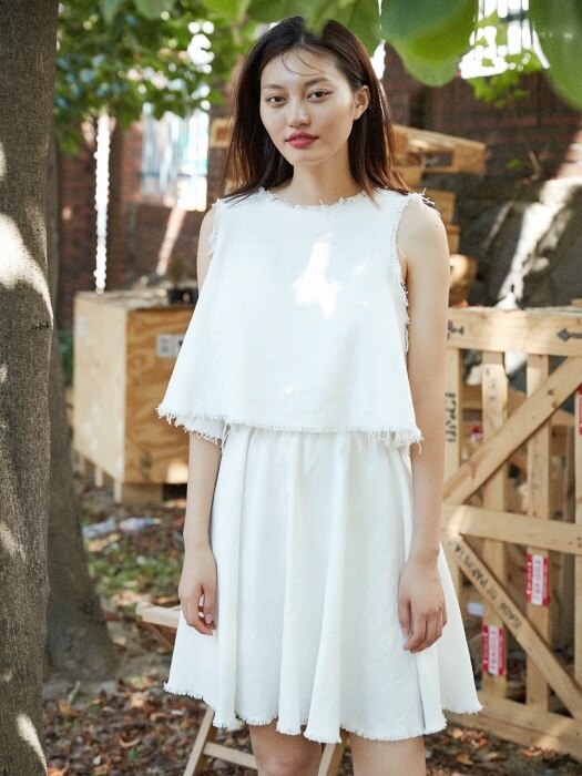 LINEN MESSY DRESS