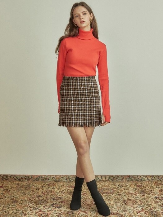 R CHECK MINI SKIRT_BK