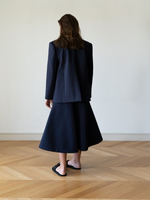 Deep slit long Skirt _D/navy