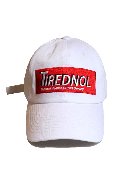 [unisex]TIREDNOL BOX WHITE BALL CAP