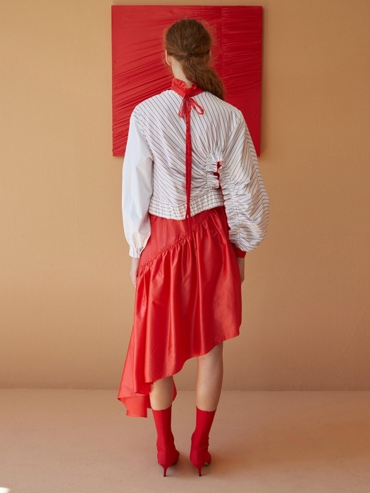 Red Vinyl Ruffled Dress