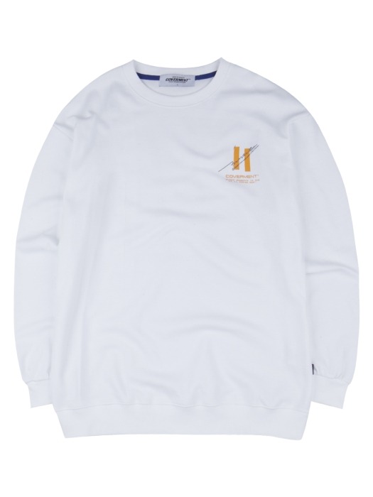 19 Signature Logo Graphic Over-Fit Sweatshirts White
