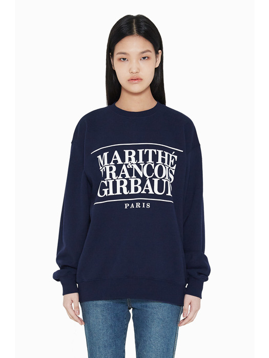 MARITHE CLASSIC LOGO SWEATSHIRT navy