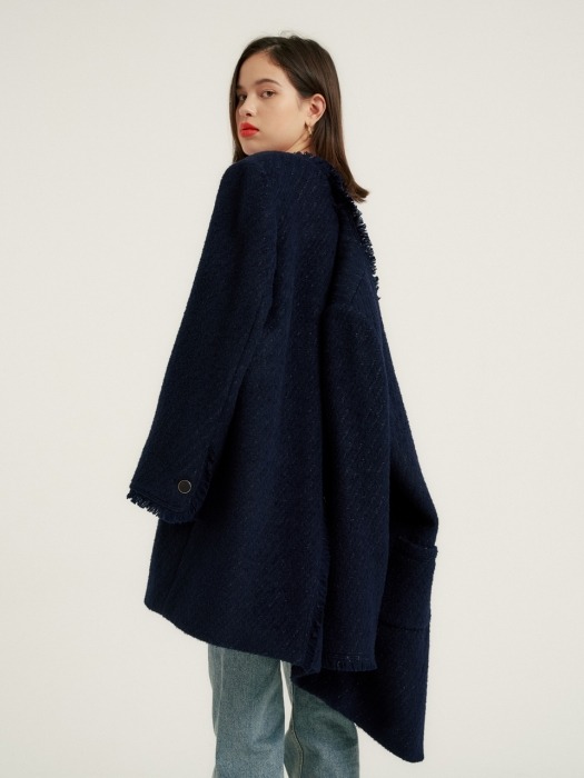 Tweed mini coat_Twinkle navy