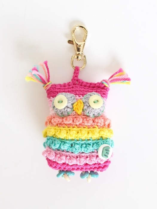 Owl fairy keyring (pop pink)