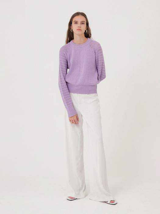 See Through Sleeve Knit - Lavender