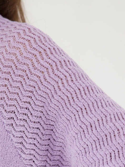 See Through Sleeve Knit - Lavender