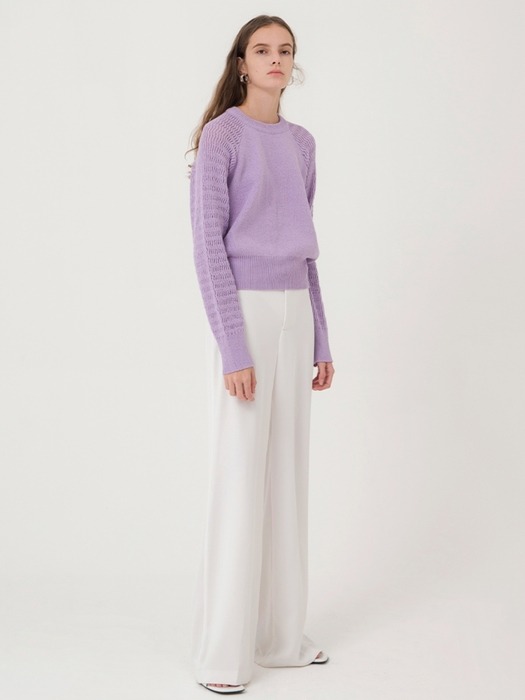 See Through Sleeve Knit - Lavender