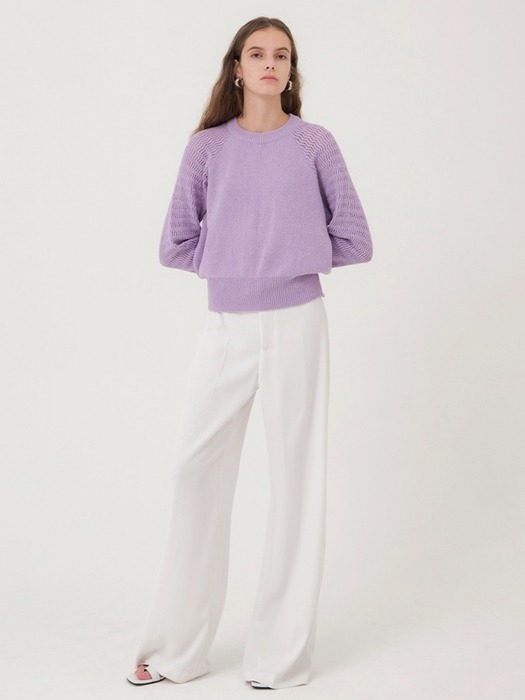 See Through Sleeve Knit - Lavender