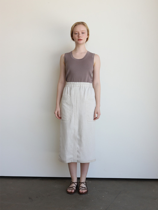 Linen blend skirt (ivory)