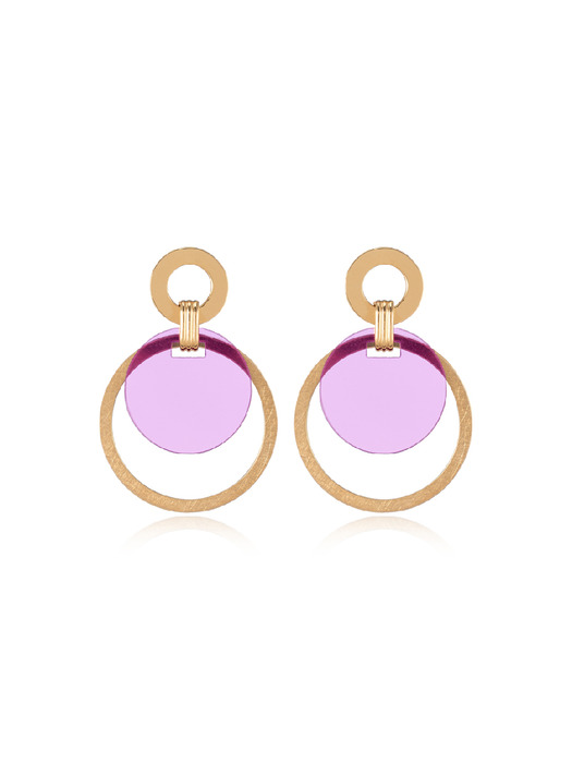 Round texture earrings - Purple
