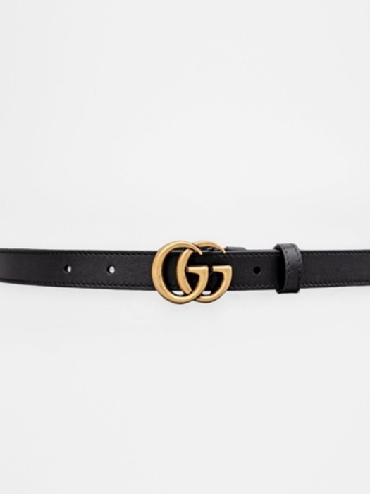 GG마몽 더블 G 버클 가죽 벨트 2cm Leather belt with Double G buckle 409417 AP00T 1000