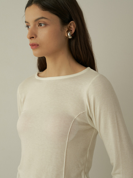 comos419 incised voat neck T (ivory)