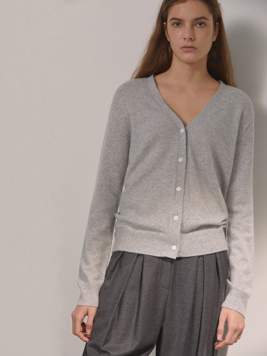 DEMERE CASHMERE 100 CARDIGAN (GRAY)