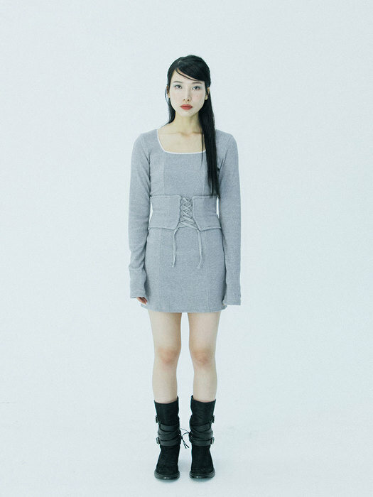Corset slim dress (grey)