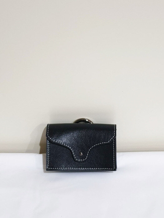Leather Mini Bag O ring / Brown