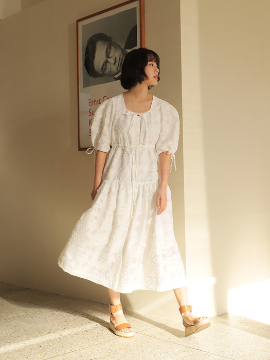 21SS LACE LONG ONEPIECE/WHITE
