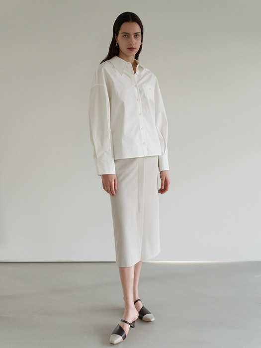 TOS OVERSIZED COTTON SHIRT IVORY