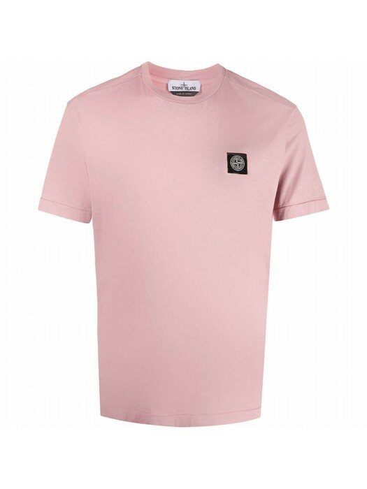 21SS 스톤아일랜드 로고 패치 로즈 핑크 티셔츠 741524113 V0086
