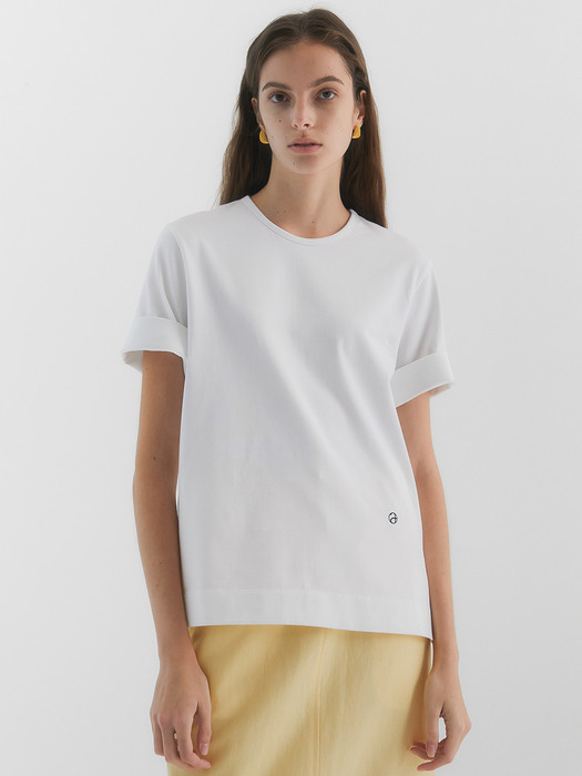 Molly Short Sleeves Basic Cotton T-shirt(4-Colors)