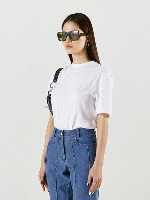 Oblique Line T-Shirt White