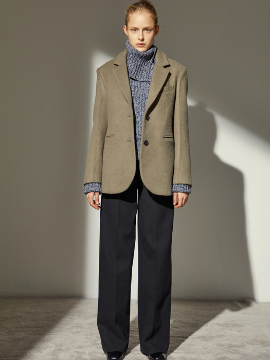 WOOL TAILORED JACKET_KHAKI