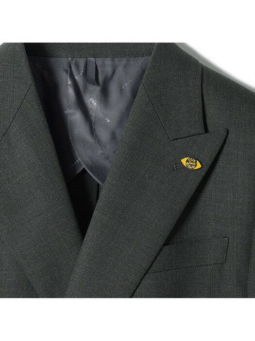 color khaki mesh double suit jacket_CWFBM21413KHX