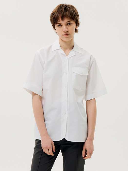 One Pocket Short Sleeve Shirts White