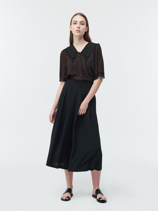 21SS SUMMER CRAPE WIDE PANTS-BLACK