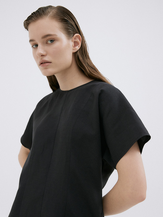 RAYE LINEN BLOUSE (BLACK)