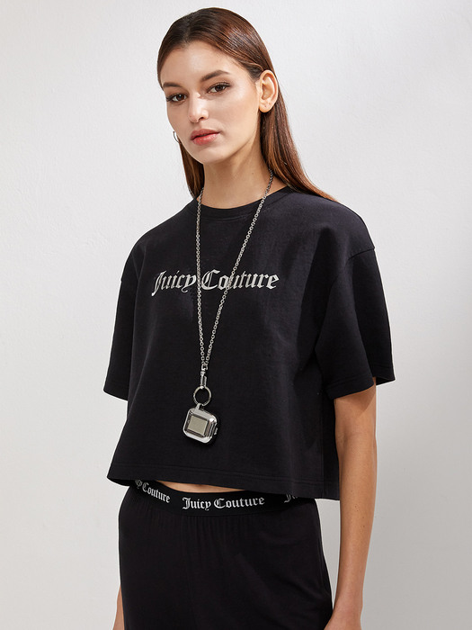 쥬시 로고 프린트 크롭트 티셔츠JC Mini Logo Fitted T-shirts_BLACK