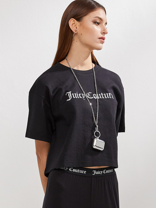 쥬시 로고 프린트 크롭트 티셔츠JC Mini Logo Fitted T-shirts_BLACK