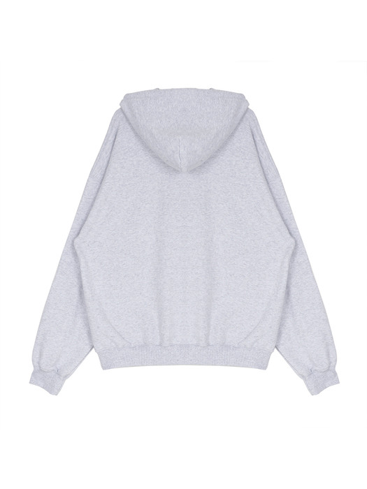 Heather Grey College Applique Hoodie (Blue)