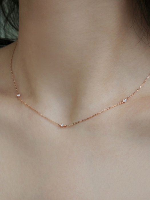 [단독]14K Gold Y triple dot necklace