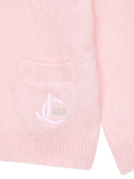 JC 로고 브이넥 가디건 JC LOGO V-NECK CARDIGAN_PINK