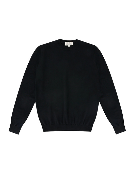 Merino wool soft Crew neck knit (Black)