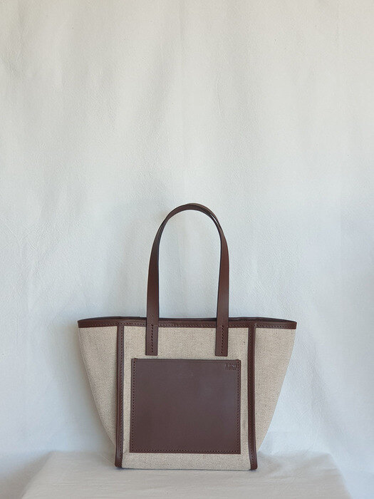 Daily Tote Bag (Leather & Canvas) /Brown