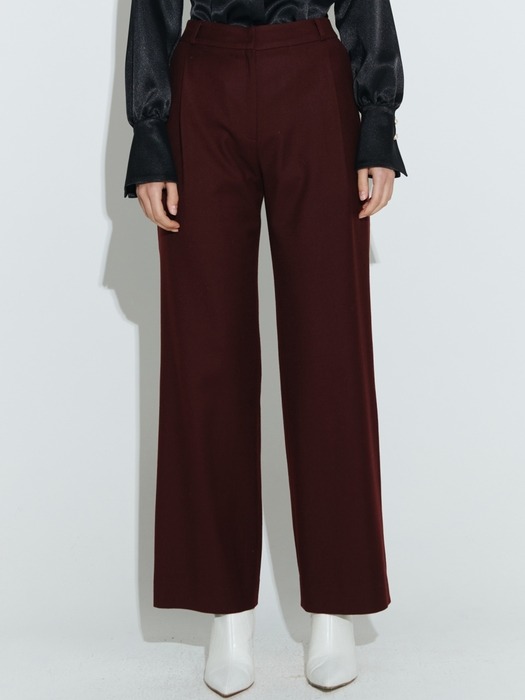 Wool-Rich Banding Trouser [Red]